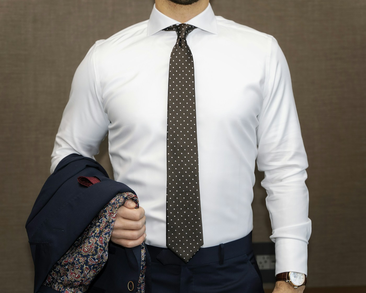 Tailored suit detail