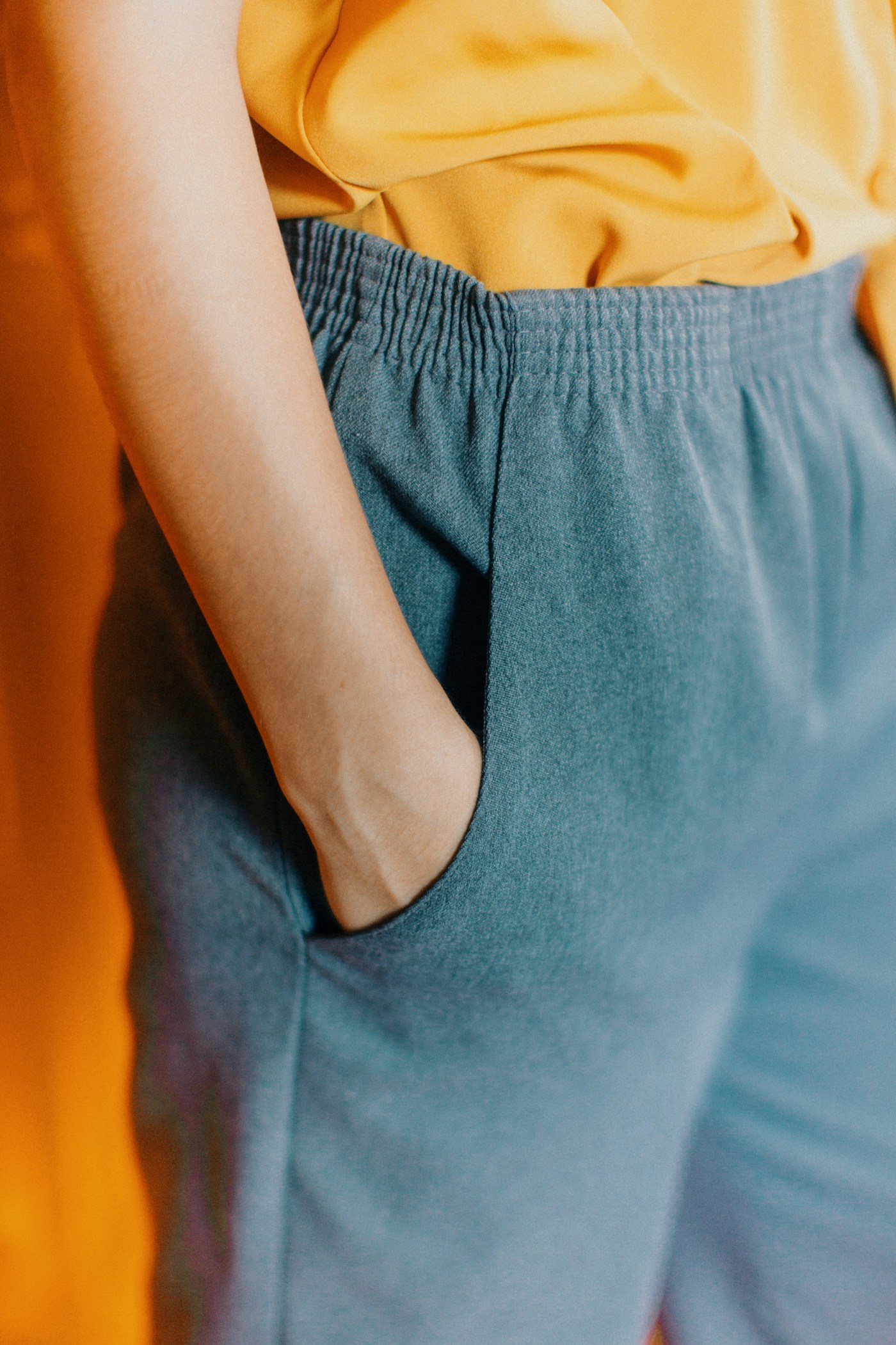 Detailed stitching and garment fabric